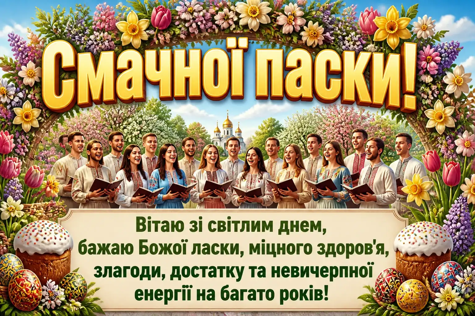 смачної паски привітання