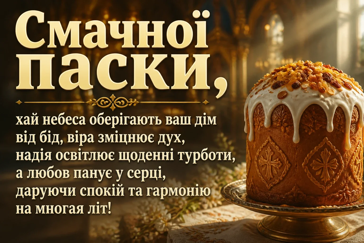 смачної паски привітання