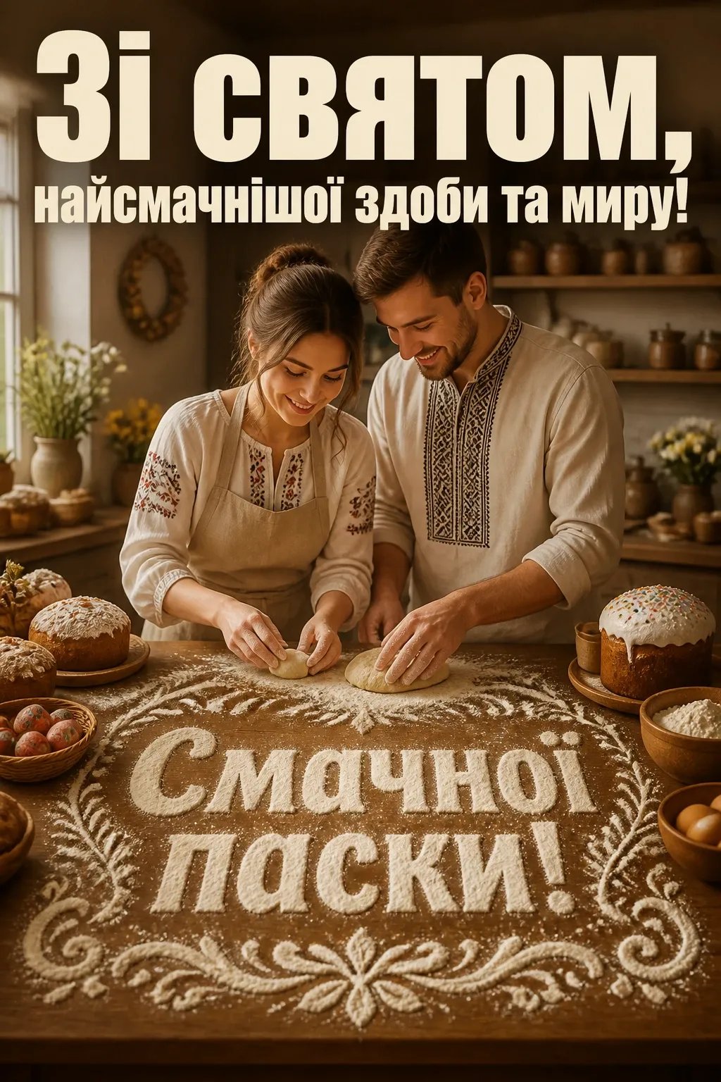 смачної паски привітання