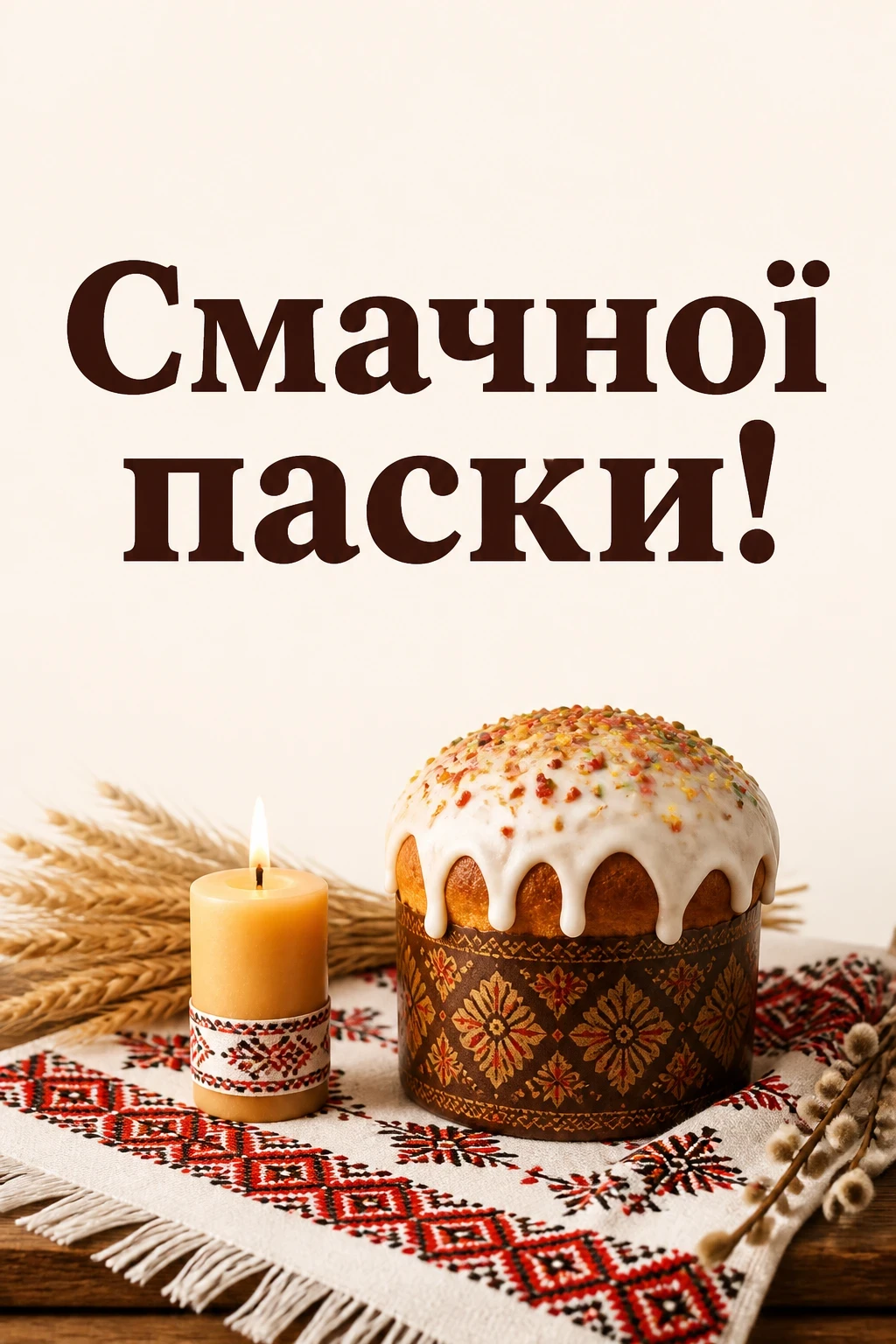 смачної паски привітання